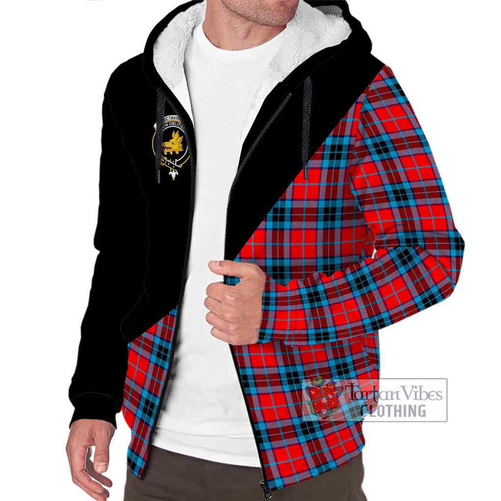 MacTavish (McTavish) Tartan Sherpa Hoodie with Family Crest and Military Logo Style Unisex S - Tartanvibesclothing Shop