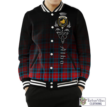 MacTavish (McTavish) Tartan Baseball Jacket Featuring Alba Gu Brath Family Crest Celtic Inspired