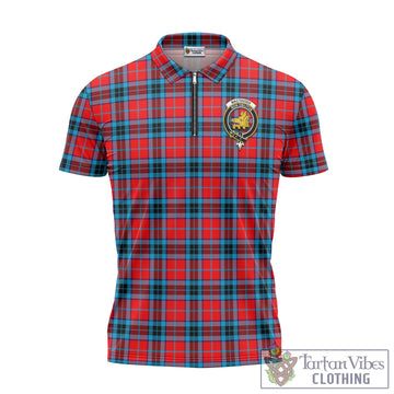 MacTavish (McTavish) Tartan Zipper Polo Shirt with Family Crest