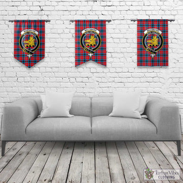 MacTavish (McTavish) Tartan Gonfalon, Tartan Banner with Family Crest