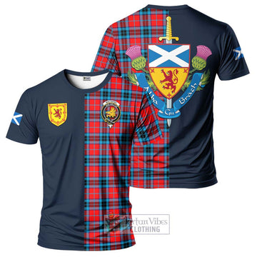 MacTavish (McTavish) Tartan T-Shirt Alba with Scottish Lion Royal Arm Half Style