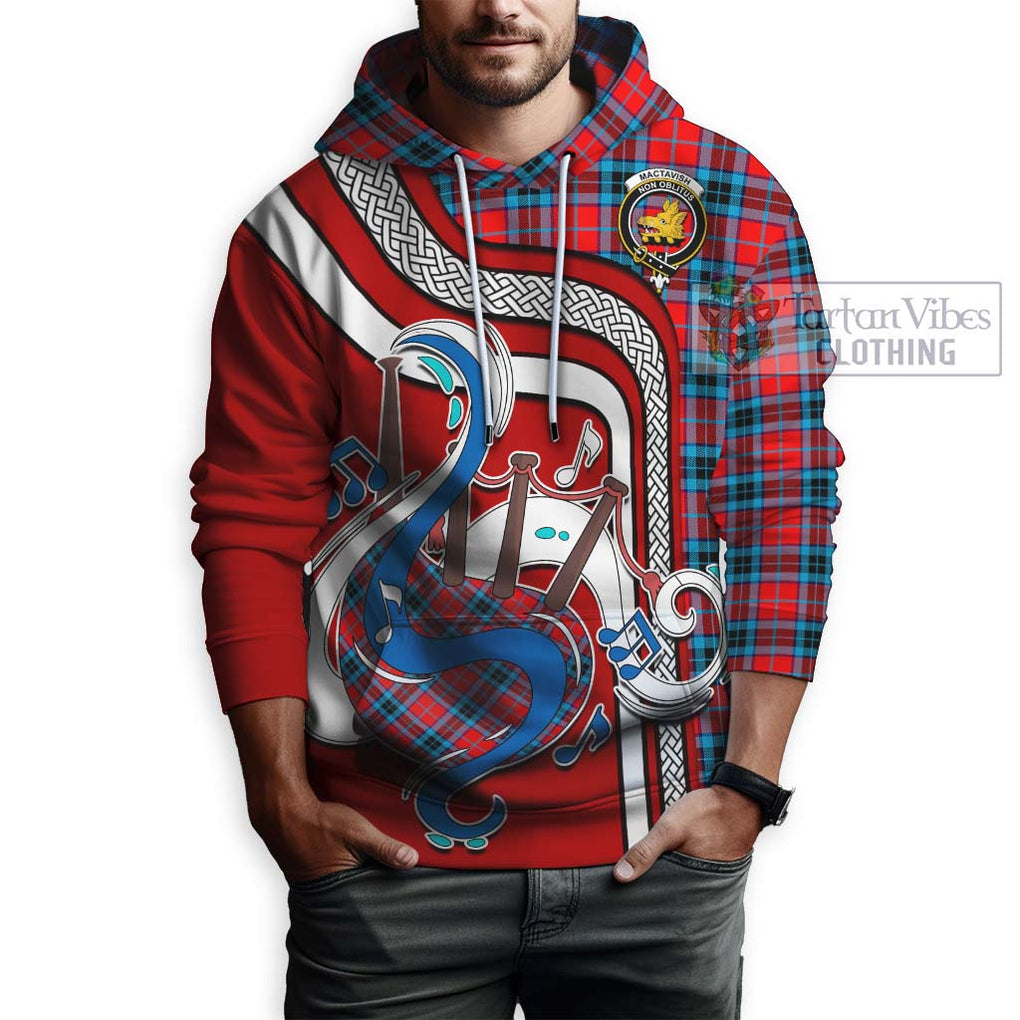 MacTavish (McTavish) Tartan Hoodie with Epic Bagpipe Style Zip Hoodie - Tartanvibesclothing Shop