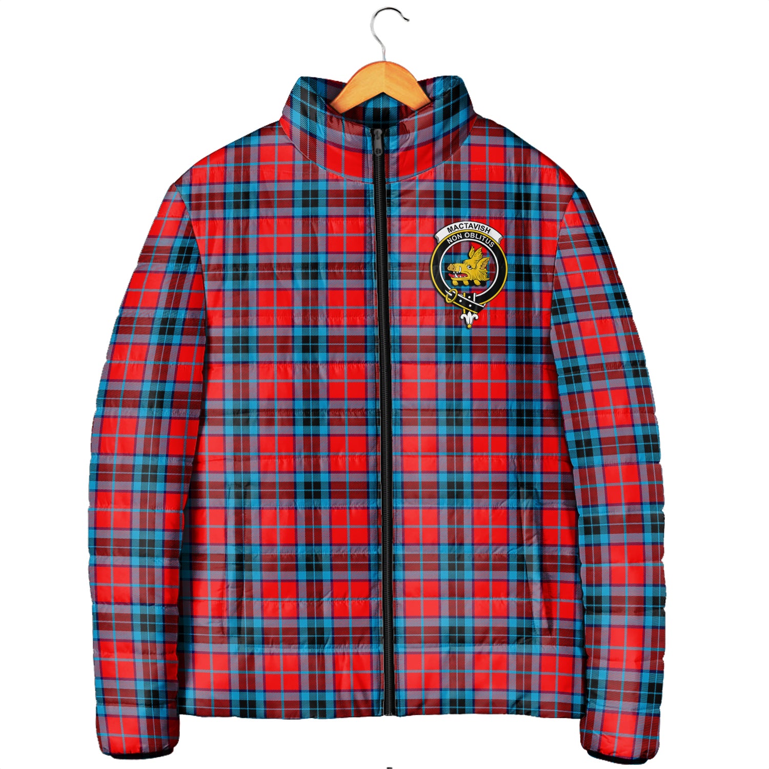 MacTavish (McTavish) Tartan Padded Jacket with Family Crest Men's Padded Jacket - Tartan Vibes Clothing