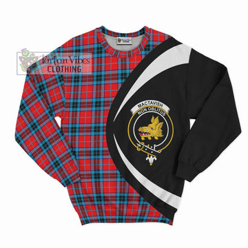 MacTavish (McTavish) Tartan Sweatshirt with Family Crest Circle Style