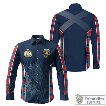 MacTavish (McTavish) Tartan Long Sleeve Button Up Shirt with Family Crest and Scottish Thistle Vibes Sport Style