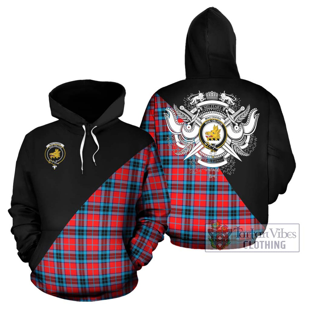 MacTavish (McTavish) Tartan Hoodie with Family Crest and Military Logo Style Zip Hoodie - Tartanvibesclothing Shop