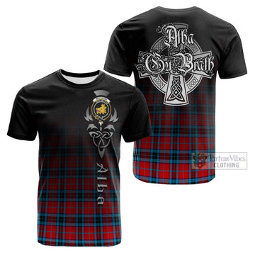 MacTavish (McTavish) Tartan Cotton T-shirt Featuring Alba Gu Brath Family Crest Celtic Inspired