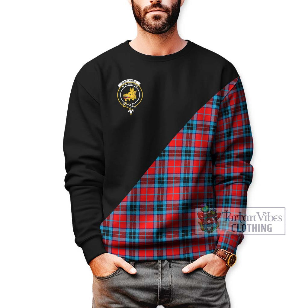 MacTavish (McTavish) Tartan Sweatshirt with Family Crest and Military Logo Style Unisex - Tartanvibesclothing Shop