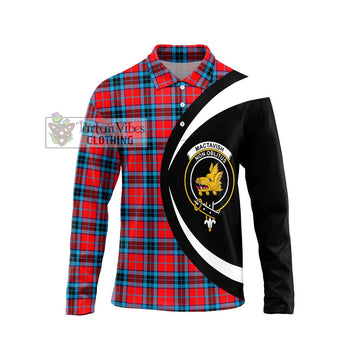 MacTavish (McTavish) Tartan Long Sleeve Polo Shirt with Family Crest Circle Style