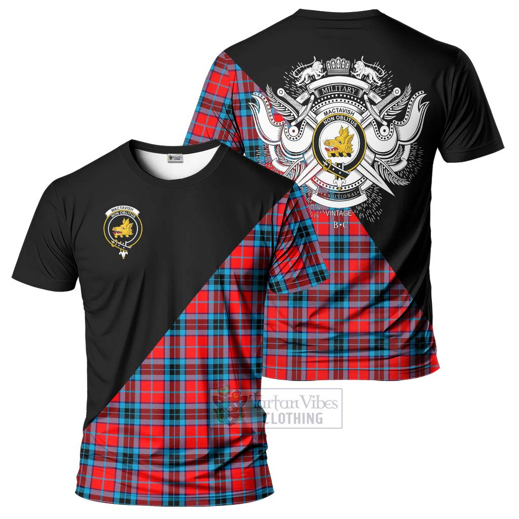 MacTavish (McTavish) Tartan T-Shirt with Family Crest and Military Logo Style Kid's Shirt - Tartanvibesclothing Shop