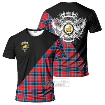 MacTavish (McTavish) Tartan T-Shirt with Family Crest and Military Logo Style