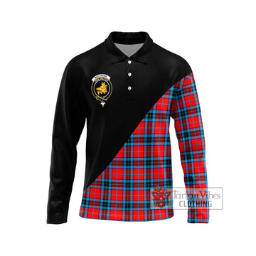 MacTavish (McTavish) Tartan Long Sleeve Polo Shirt with Family Crest and Military Logo Style