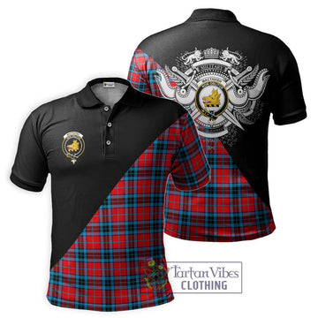 MacTavish (McTavish) Tartan Polo Shirt with Family Crest and Military Logo Style