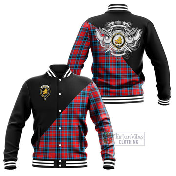 MacTavish (McTavish) Tartan Baseball Jacket with Family Crest and Military Logo Style