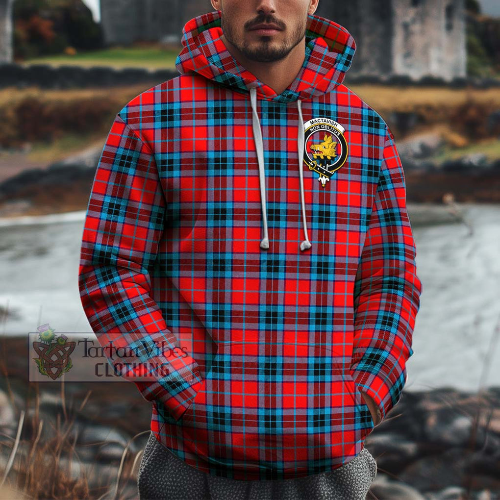 MacTavish (McTavish) Tartan Cotton Hoodie with Family Crest Pullover Hoodie XS - Tartan Vibes Clothing