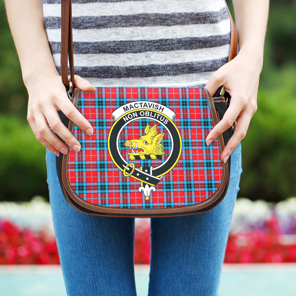 MacTavish (McTavish) Tartan Saddle Bag with Family Crest One Size - Tartan Vibes Clothing