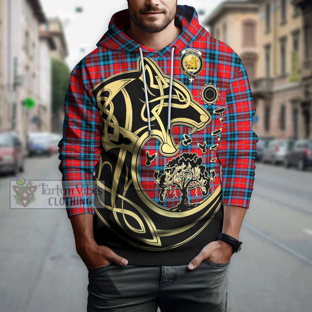 MacTavish (McTavish) Tartan Hoodie with Family Crest Celtic Wolf Style Zip Hoodie - Tartan Vibes Clothing