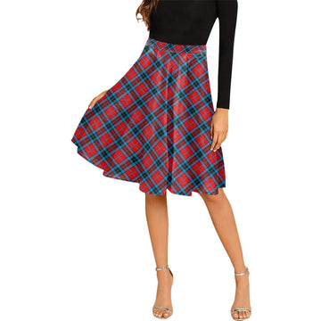 MacTavish (McTavish) Tartan Melete Pleated Midi Skirt Cross Style