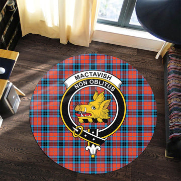 MacTavish (McTavish) Tartan Round Rug with Family Crest Premium Round Rug - Tartan Vibes Clothing