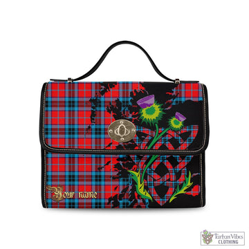 MacTavish (McTavish) Tartan Waterproof Canvas Bag with Scotland Map and Thistle Celtic Accents