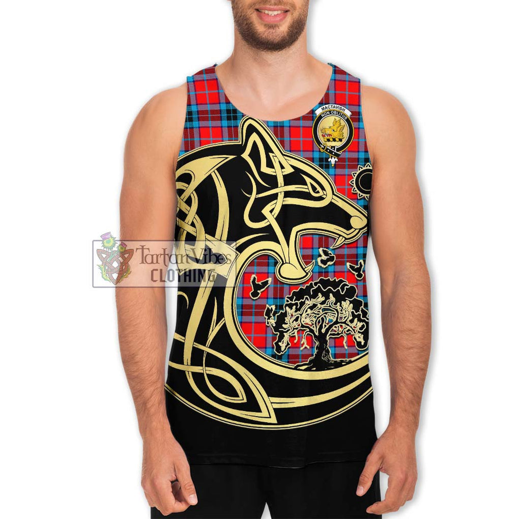 MacTavish (McTavish) Tartan Men's Tank Top with Family Crest Celtic Wolf Style Men - Tartan Vibes Clothing