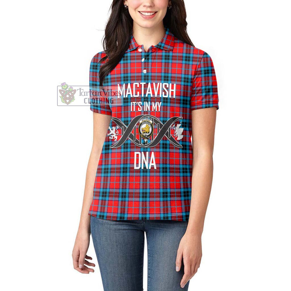 MacTavish (McTavish) Tartan Women's Polo Shirt with Family Crest DNA In Me Style Women - Tartanvibesclothing Shop