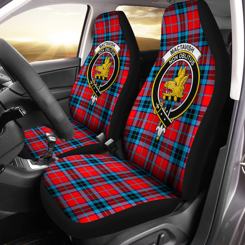 MacTavish Modern Tartan Car Seat Cover with Family Crest One Size - Tartanvibesclothing