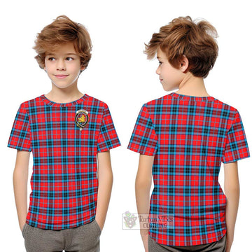 MacTavish (McTavish) Tartan Kid T-Shirt with Family Crest