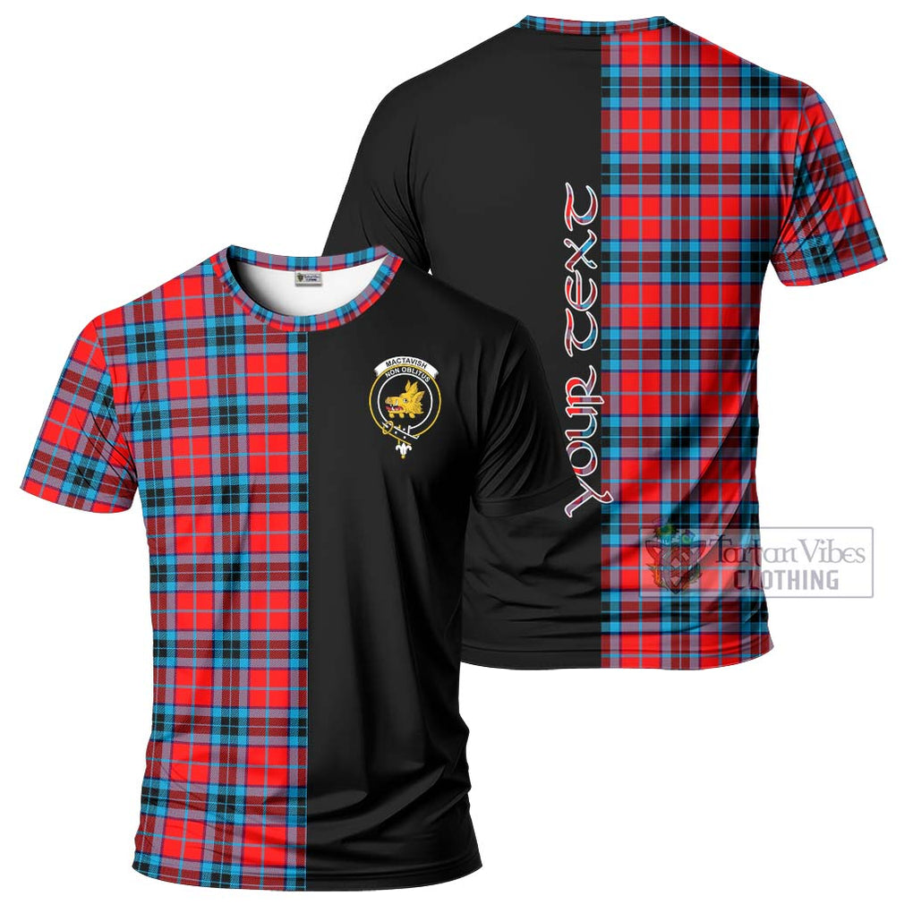 MacTavish (McTavish) Tartan T-Shirt with Family Crest and Half Of Me Style Kid's Shirt - Tartanvibesclothing Shop