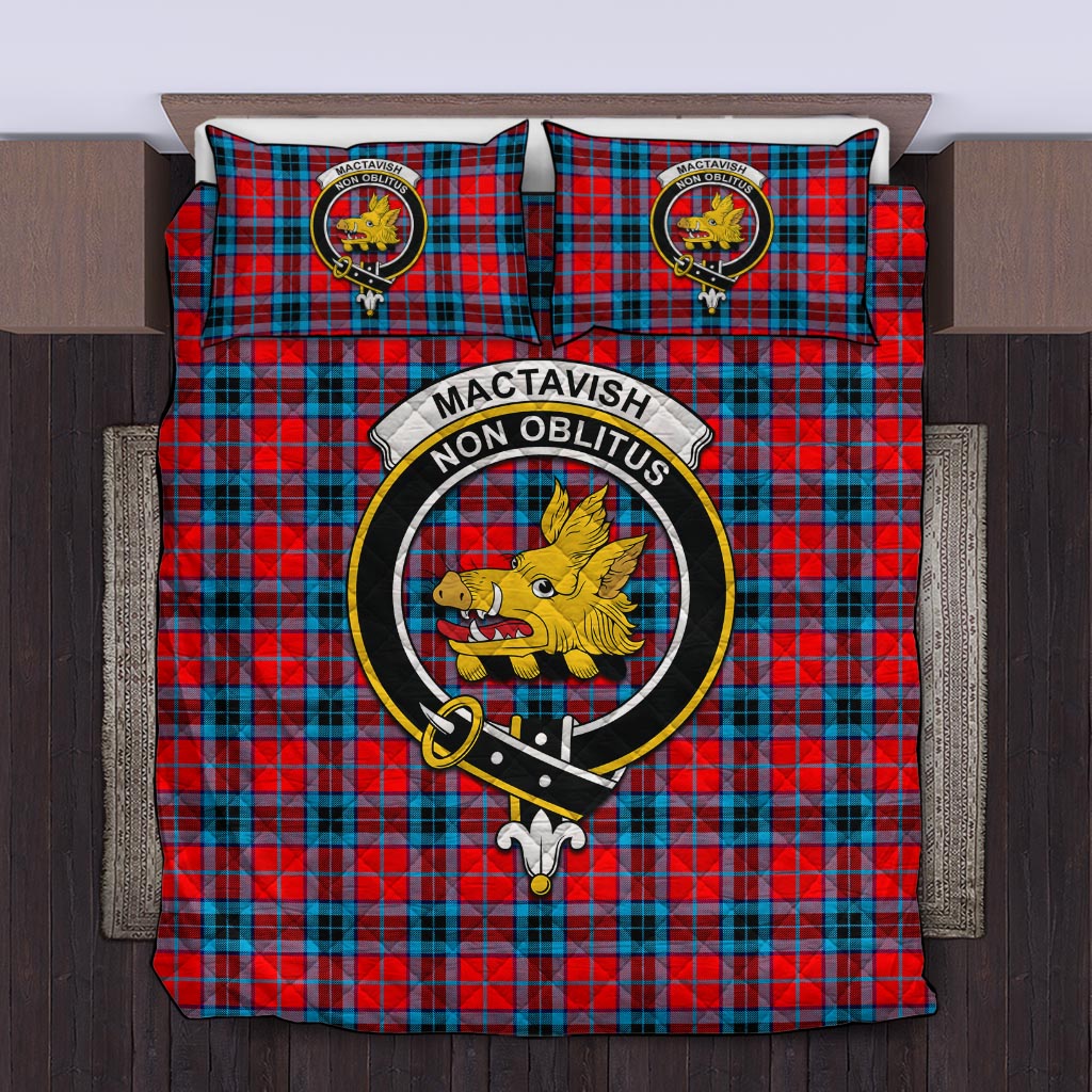 MacTavish (McTavish) Tartan Quilt Bed Set with Family Crest Twin - Tartan Vibes Clothing