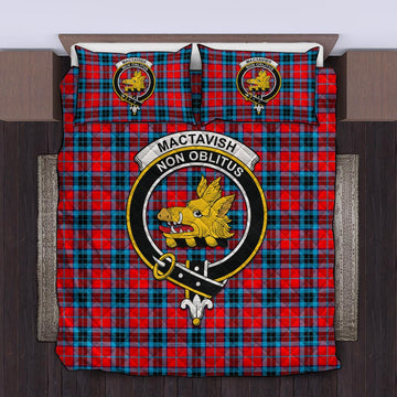 MacTavish (McTavish) Tartan Quilt Bed Set with Family Crest