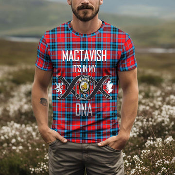 MacTavish (McTavish) Tartan T-Shirt with Family Crest DNA In Me Style