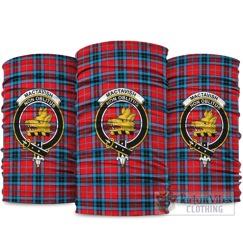 MacTavish Modern Tartan Neck Gaiters, Tartan Bandanas, Tartan Head Band with Family Crest