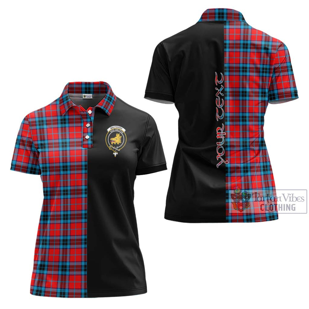 MacTavish (McTavish) Tartan Women's Polo Shirt with Family Crest and Half Of Me Style Women - Tartanvibesclothing Shop