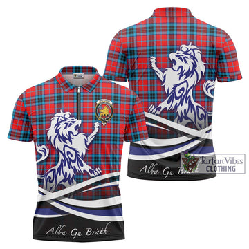 MacTavish (McTavish) Tartan Zipper Polo Shirt with Alba Gu Brath Regal Lion Emblem