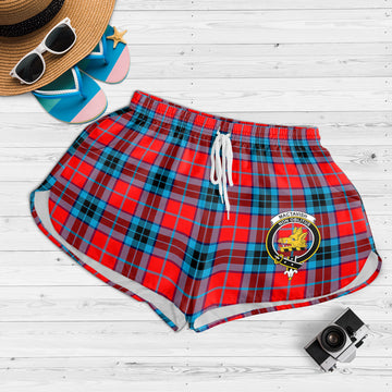 MacTavish (McTavish) Tartan Womens Shorts with Family Crest