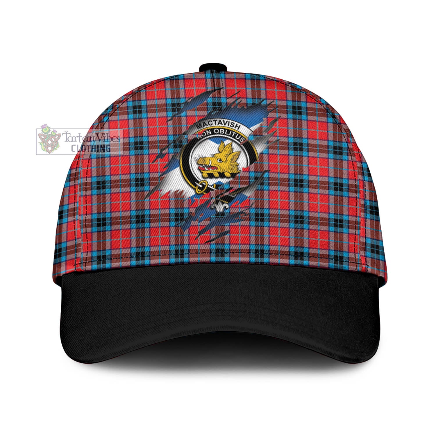 Tartan Vibes Clothing MacTavish Modern Tartan Classic Cap with Family Crest In Me Style