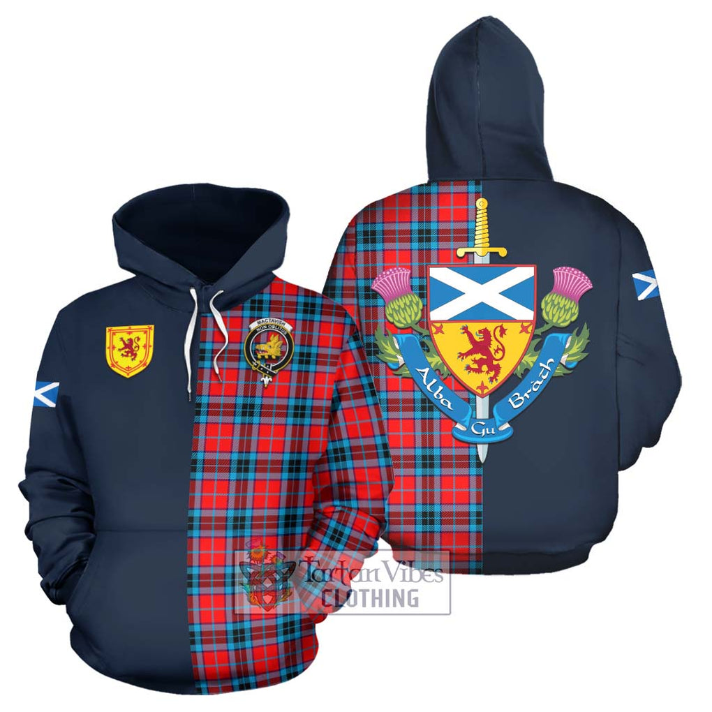 Tartan Vibes Clothing MacTavish Modern Tartan Hoodie with Scottish Lion Royal Arm Half Style