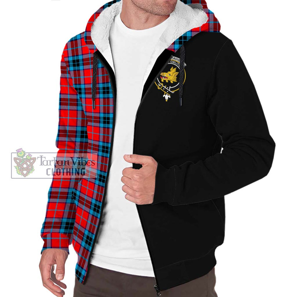 MacTavish (McTavish) Tartan Sherpa Hoodie with Family Crest and Half Of Me Style Unisex S - Tartanvibesclothing Shop