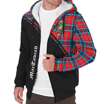 MacTavish (McTavish) Tartan Sherpa Hoodie with Family Crest Curve Style