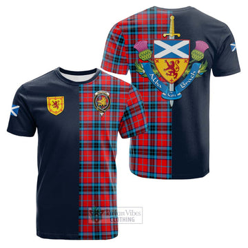 MacTavish (McTavish) Tartan Cotton T-shirt Alba with Scottish Lion Royal Arm Half Style