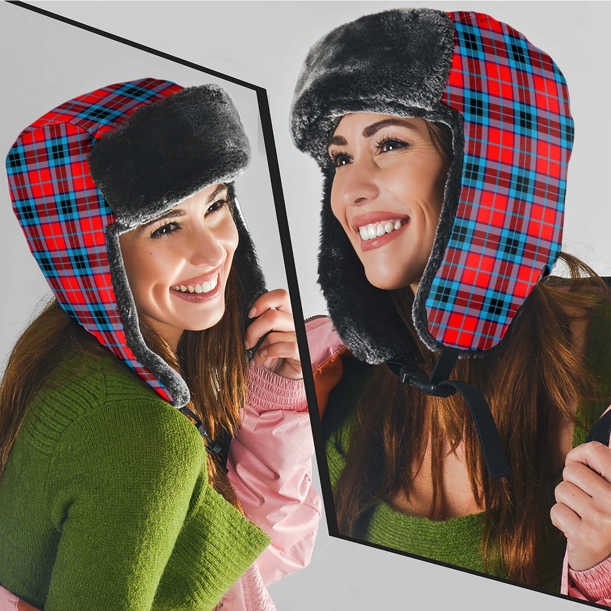 MacTavish Modern Tartan Winter Trapper Hat Winter Trapper Hat Universal Fit Circumference 22.8in (58cm) - Tartanvibesclothing