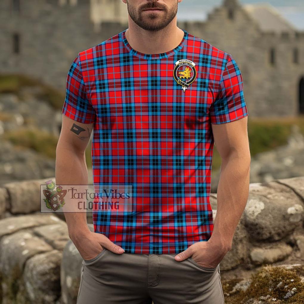 MacTavish (McTavish) Tartan Cotton T-Shirt with Family Crest Men's Shirt - Tartanvibesclothing Shop