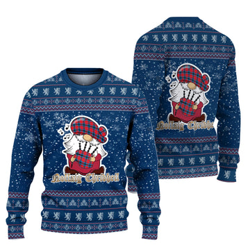 MacTavish (McTavish) Clan Christmas Family Ugly Sweater with Funny Gnome Playing Bagpipes