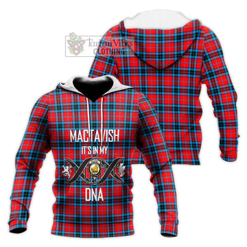 MacTavish (McTavish) Tartan Knitted Hoodie with Family Crest DNA In Me Style