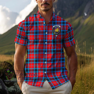 MacTavish (McTavish) Tartan Cotton Hawaiian Shirt with Family Crest