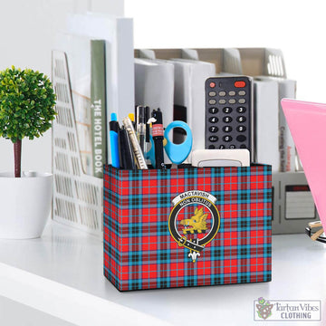 MacTavish (McTavish) Tartan Pen Holder with Family Crest