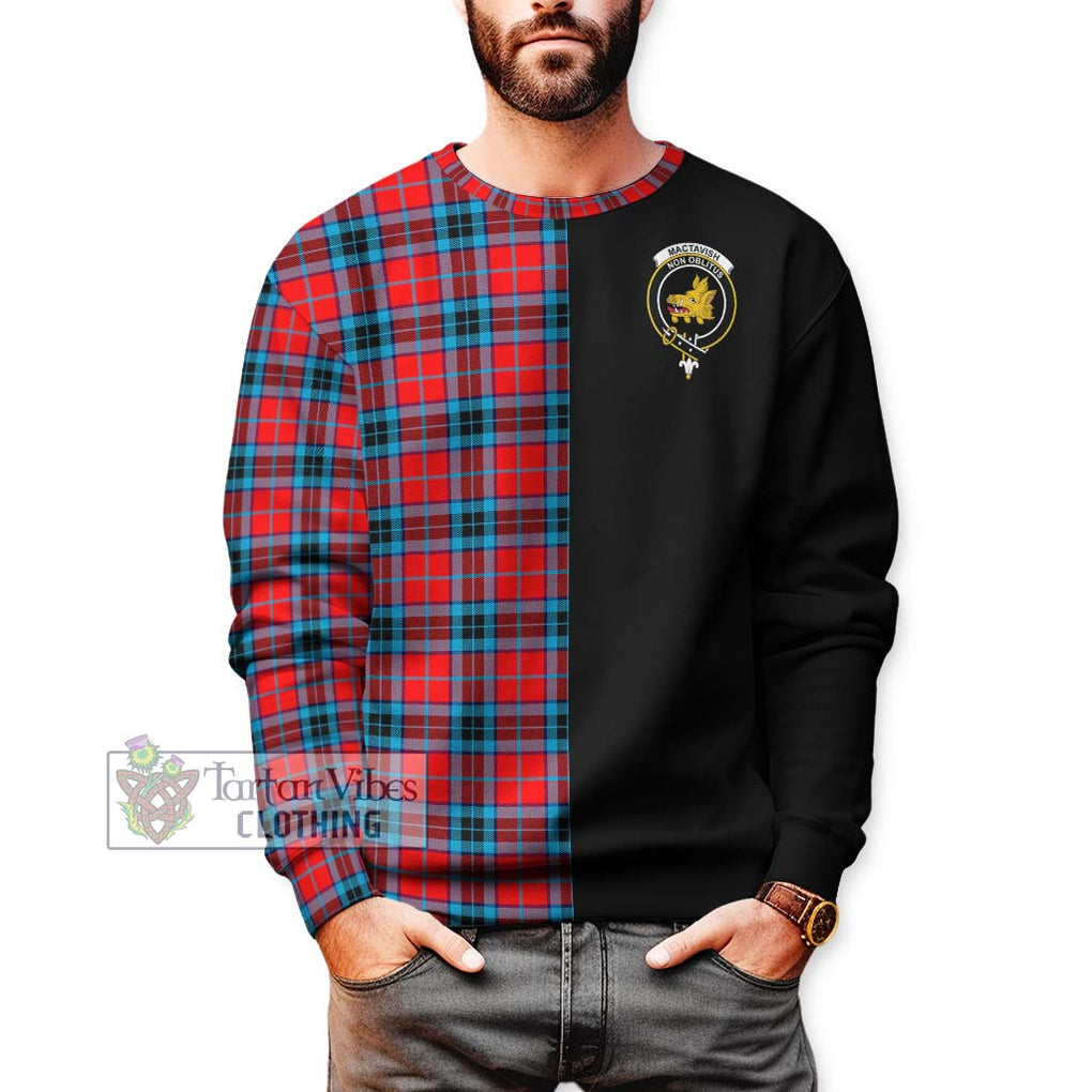 MacTavish (McTavish) Tartan Sweatshirt with Family Crest and Half Of Me Style Unisex - Tartanvibesclothing Shop