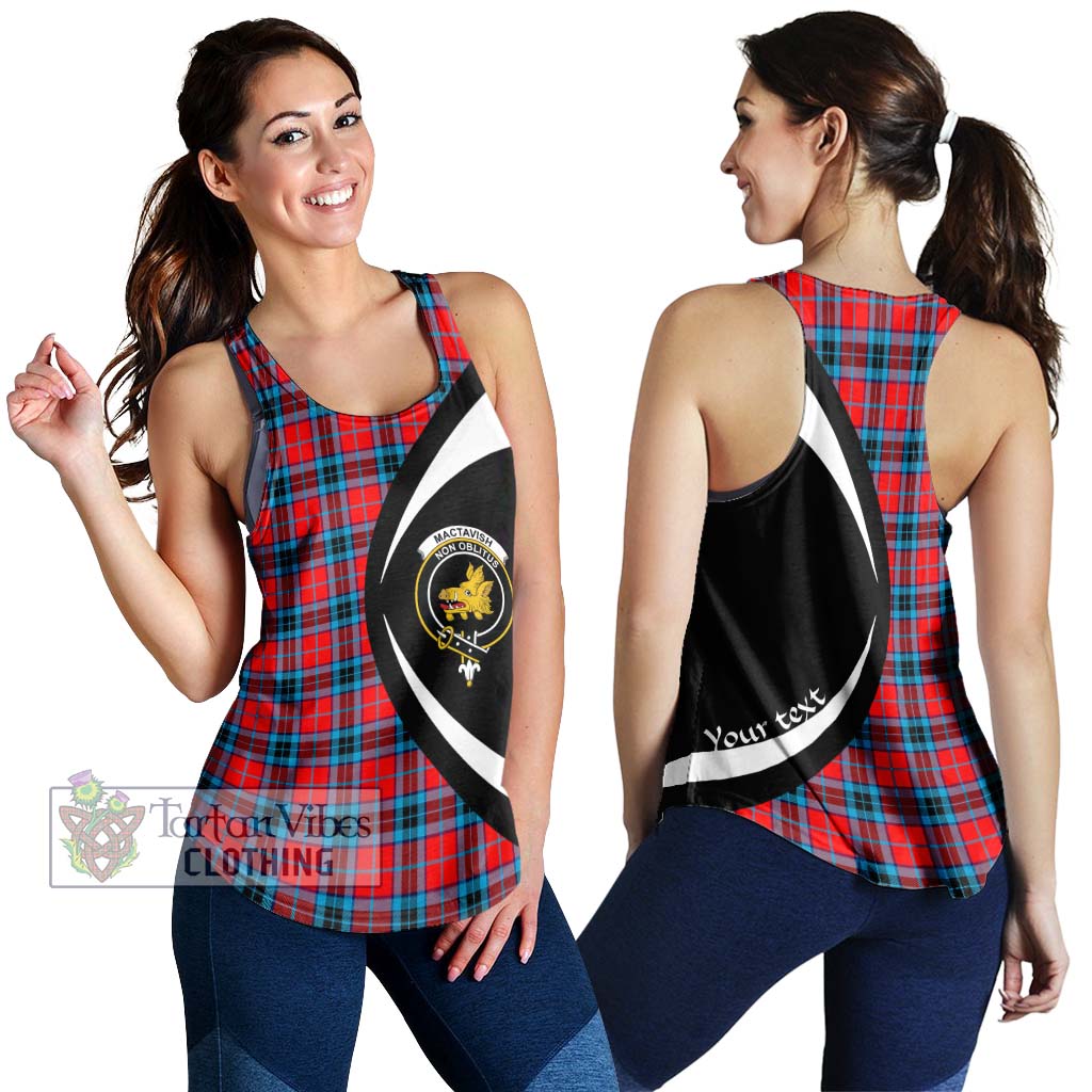 MacTavish (McTavish) Tartan Women's Racerback Tanks with Family Crest Circle Style 4XL - Tartan Vibes Clothing