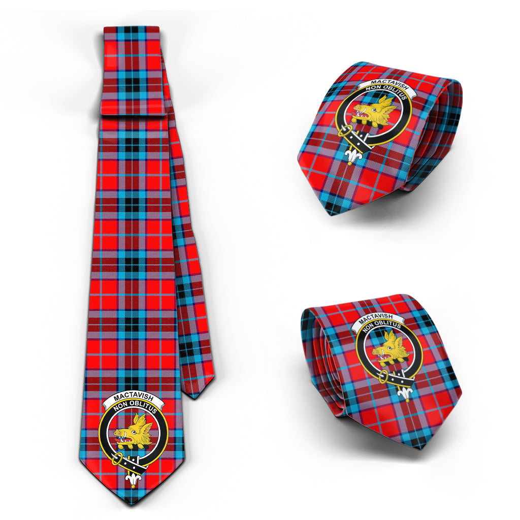 MacTavish (McTavish) Tartan Classic Necktie with Family Crest Necktie One Size - Tartan Vibes Clothing